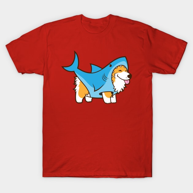 Corgi in a Shark Suit T-Shirt by JenniferSmith